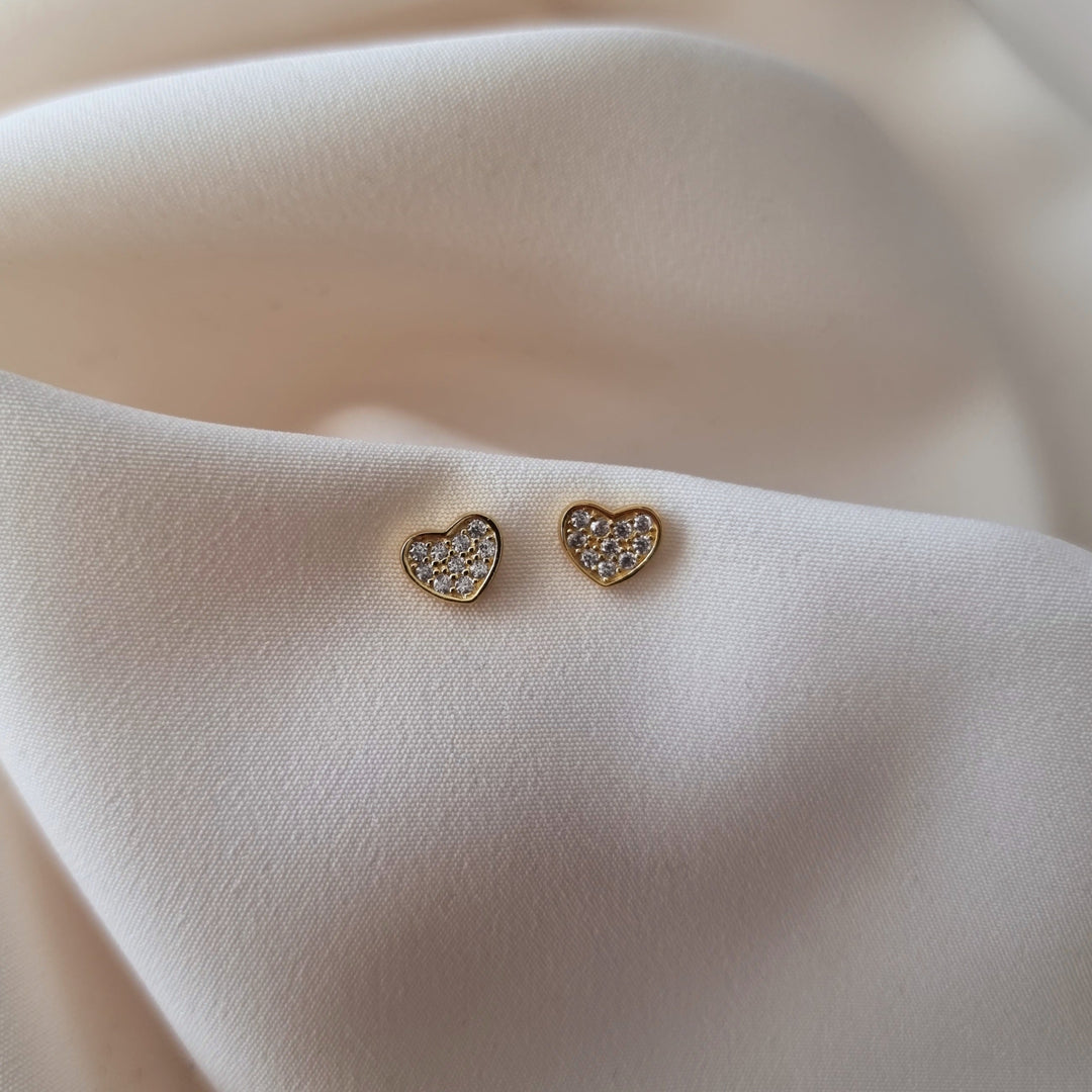 Earrings "Gold heart" 925 Silver