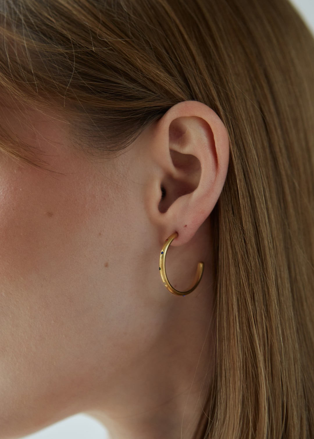 Earrings "Coral hoops"
