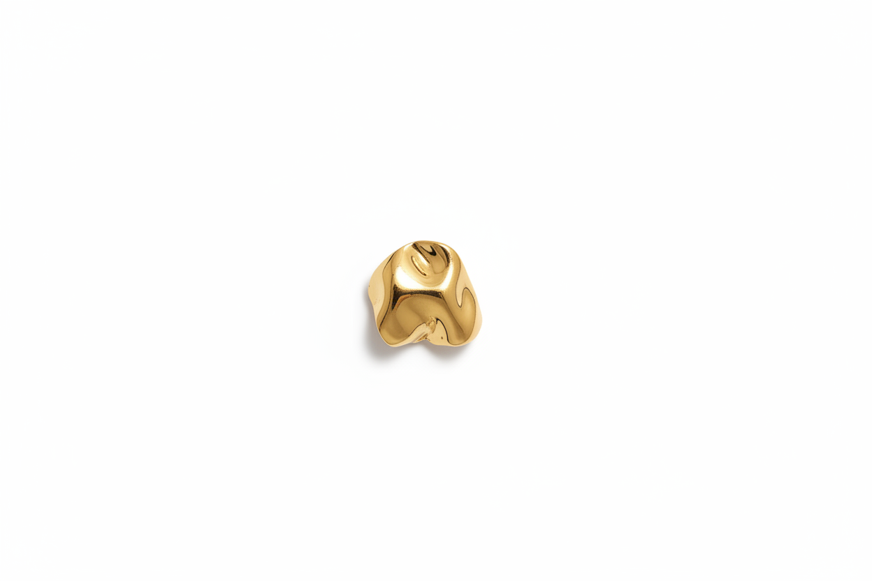Amara Earrings – gold dome stud product shot on white background