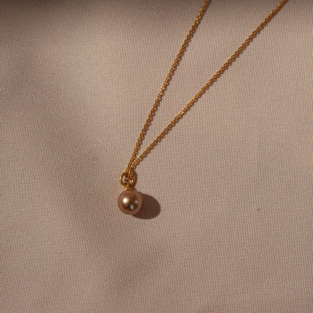 Necklace "Brown Pearl" 925 Silver (gold-coated)