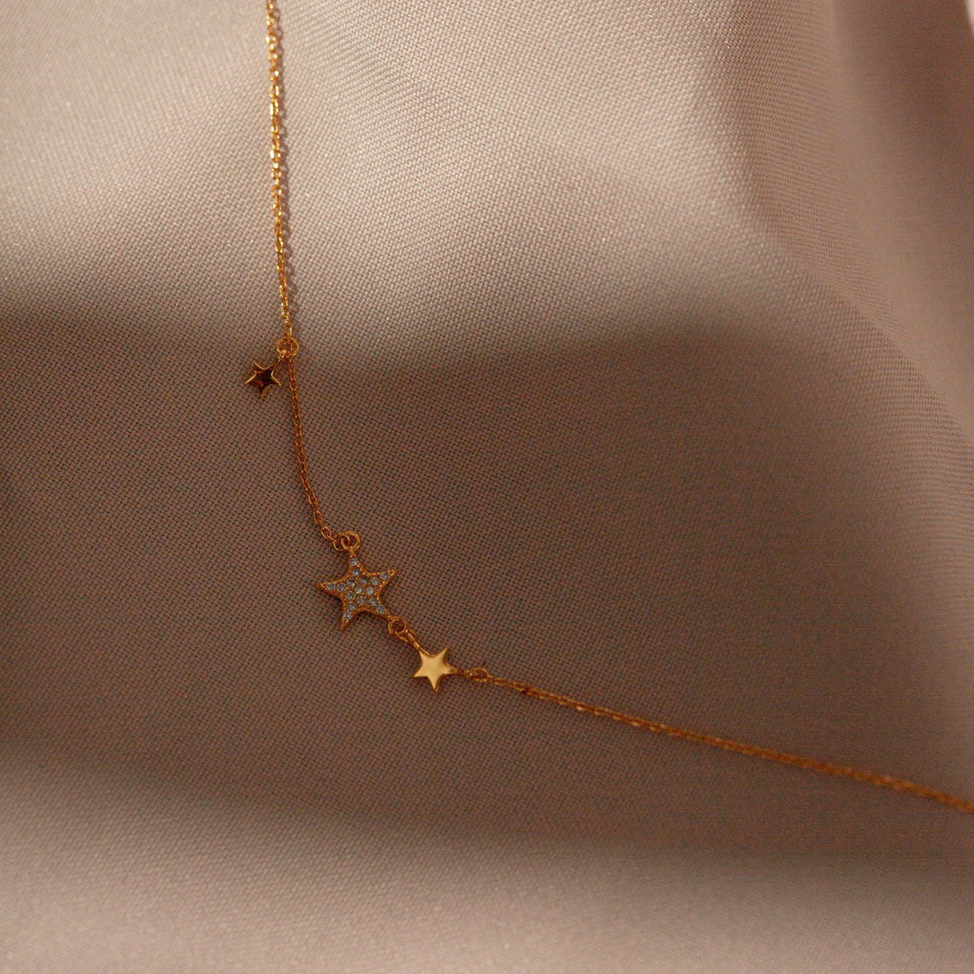 Necklace "Starry Sky" 925 Silver (gold-coated)