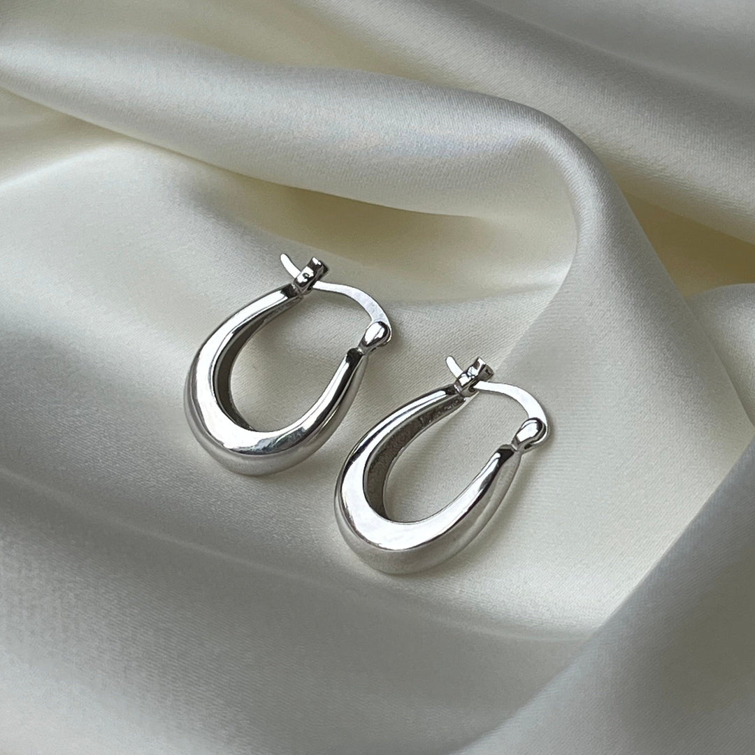 Earrings "Paperclip Medium Hoops" Silver 925